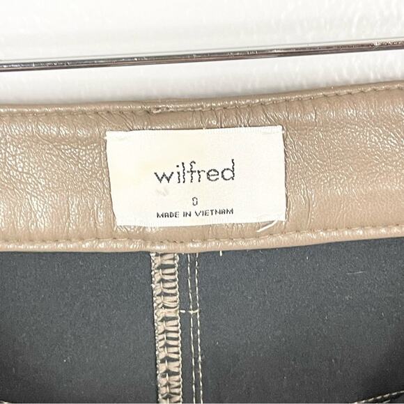 Wilfred Aritzia Vegan Leather Straight Leg Pants Woman size 0 Taupe - Picture 4 of 8
